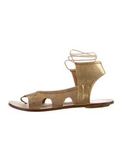 Pre-owned Repetto Leather Gladiator Sandals In Gold