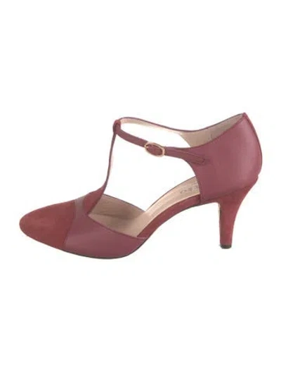 Pre-owned Repetto Leather T-strap Pumps In Pink