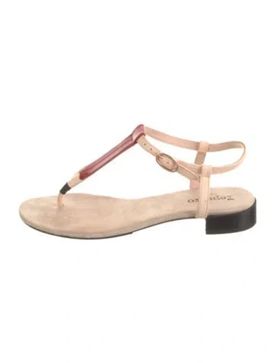 Pre-owned Repetto Leather T-strap Sandals In Neutral