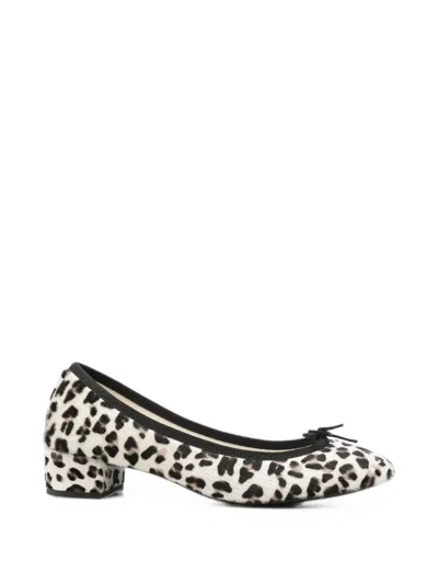Repetto Leopard-print Bow-detail Pumps In White