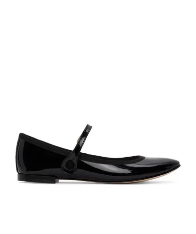 Repetto Logo Lacquered Leather Mary Jane Shoes In 410 Noir