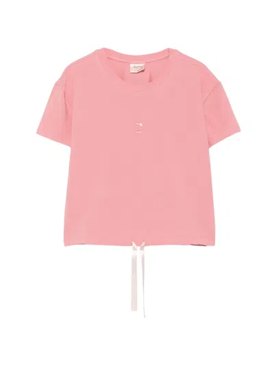 Repetto Logo-embroidered Drawstring T-shirt In Pink