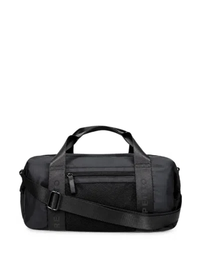 Repetto Medium Logo-tape Mesh-panel Shoulder Bag In Black