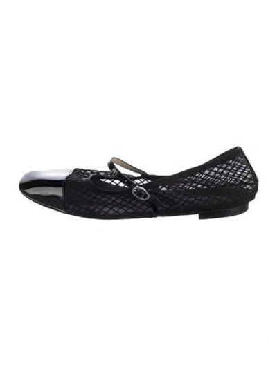 Pre-owned Repetto Mesh Lace Pattern Ballet Flats In Black