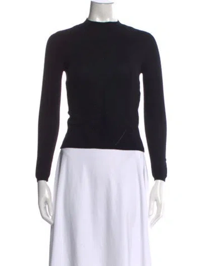 Pre-owned Repetto Mock Neck Long Sleeve Top In Black