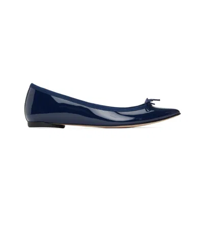 Repetto Navy Blue Patent Leather Ballet Shoes