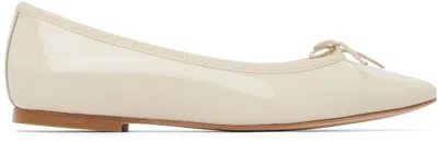 Repetto Off-white Cendrillon Pointed-toe Ballerina Flats In Gold