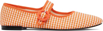 Repetto Orange & White Georgia Mary Jane Ballerina Flats