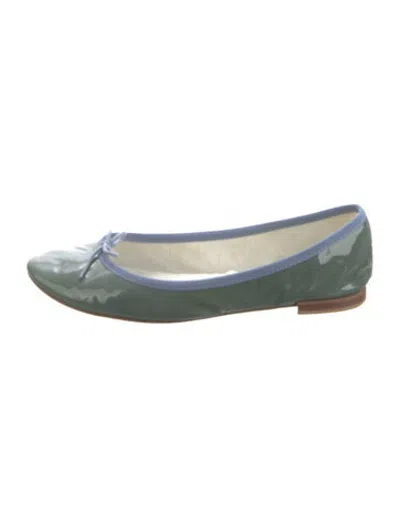Pre-owned Repetto Patent Leather Ballet Flats In Blue/green