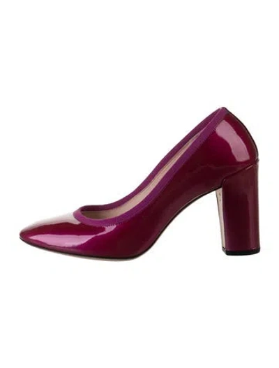 Pre-owned Repetto Patent Leather Bow Accents Pumps In Pink