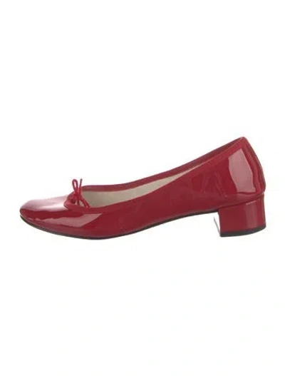 Pre-owned Repetto Patent Leather Bow Accents Pumps In Red