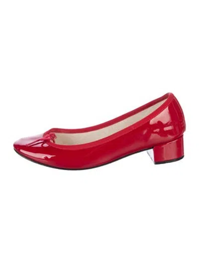 Pre-owned Repetto Patent Leather Bow Accents Pumps In Red