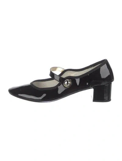 Pre-owned Repetto Patent Leather Grosgrain Trim Pumps In Black