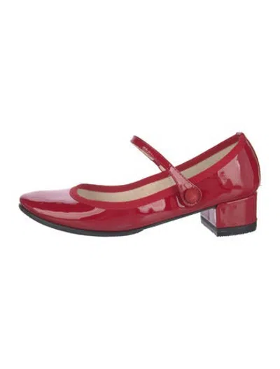 Pre-owned Repetto Patent Leather Grosgrain Trim Pumps In Red