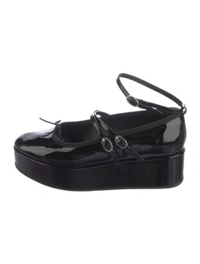 Pre-owned Repetto Patent Leather Mary Jane Flats In Black