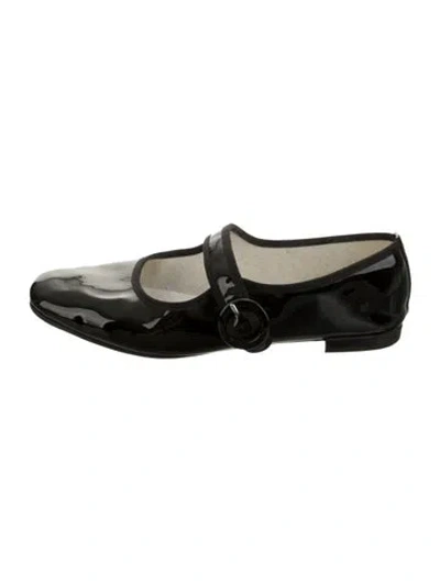 Pre-owned Repetto Patent Leather Mary Jane Flats In Black/green