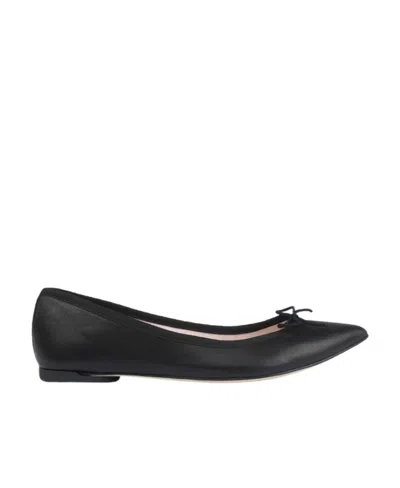 Repetto Pointed-tip Bow-detail Ballerina Shoes In Black