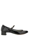 Repetto Ballerina In Shiny Leather With Strap In Black