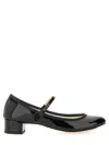Repetto Ballerina In Shiny Leather With Strap In Black