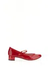 Repetto 30mm Rose Patent Leather Mary Jane Heels In Red