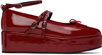 Repetto Red Cendrillon Platform Mary Jane Ballerina Flats In 550 Flamme
