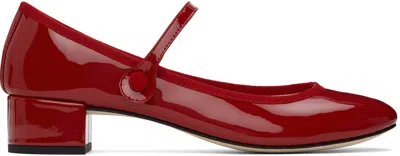 REPETTO RED ROSE MARY JANE HEELS