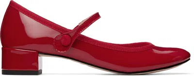 Repetto Red Rose Mary Jane Heels