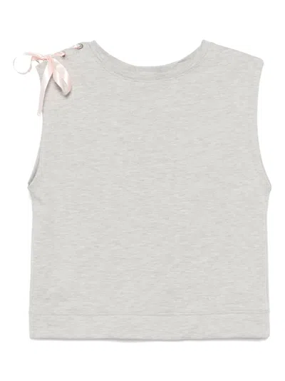 Repetto Ribbon-detail Sleeveless Top In Grey
