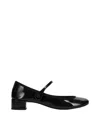 Repetto Ballerina In Shiny Leather With Strap In Black