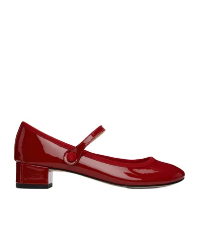 Repetto Rose Mary Jane Shoes In Red