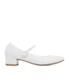 Repetto White Rose Mary Jane Heels In White
