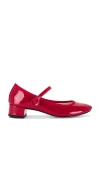 Repetto 30mm Rose Patent Leather Mary Jane Heels In Red