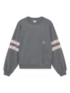 Repetto Satin-stripe Crew-neck Sweatshirt In Gray