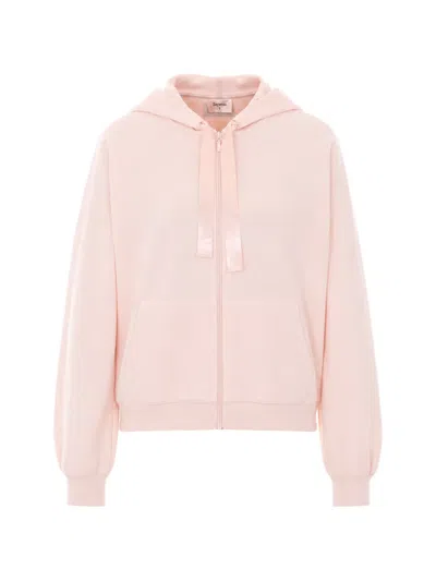 Repetto Satin-ribbon Hoodie In Pink