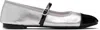 Repetto Cap-toe Ankle-strap Ballet Flats In Silver