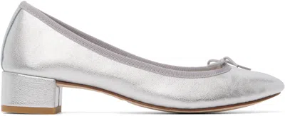 Repetto Silver Camille Heels In White