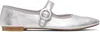 Repetto Silver Georgia Square Toe Mary Jane Ballerina Flats