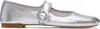 Repetto Silver Georgia Square Toe Mary Jane Ballerina Flats In 20 Argent