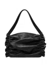 Repetto Small Opéra Ruched Calf-leather Shoulder Bag In Black