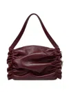 Repetto Small Opéra Ruched Calf-leather Shoulder Bag In Burgundy