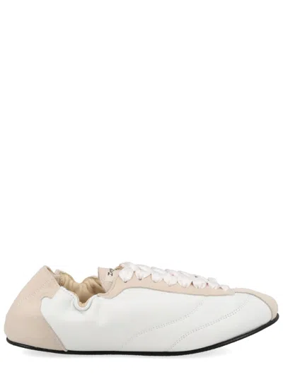 Repetto Low Top Sneakers Two Tone Rubber Sole In White