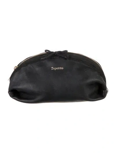 Pre-owned Repetto Solid Leather Cosmetic Bag In Black