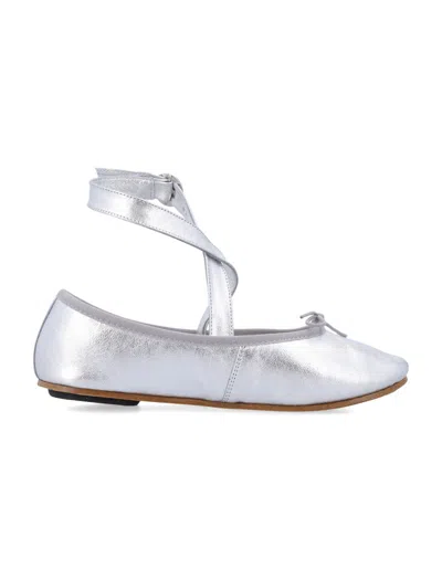 REPETTO REPETTO SOPHIA BELT BALLET FLATS WITH METALIZED LEATHER