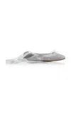 Repetto Sophia Lace-up Satin Ballet Flats In Grey