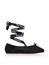 Repetto Sophia Logo Ribbon Ballerina Ballet Flats In Black