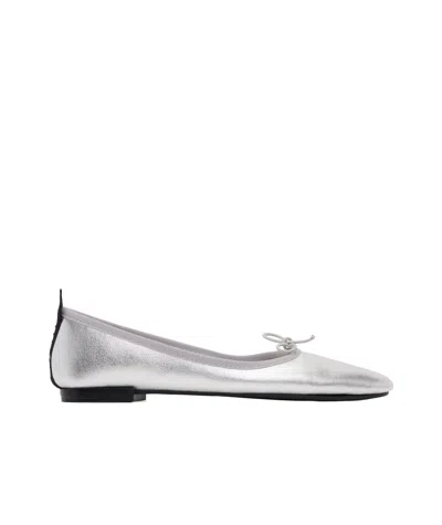 Repetto Silver Garance Square Toe Ballerina Flats In White