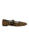 Repetto 'georgia' Brown Ballet Flats With Leaopard Print In Black