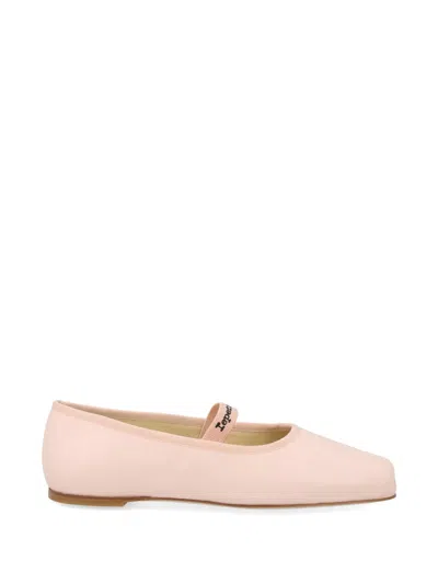 Repetto Lizbeth Calfskin Mary Jane Flats With Square Toe In Pink