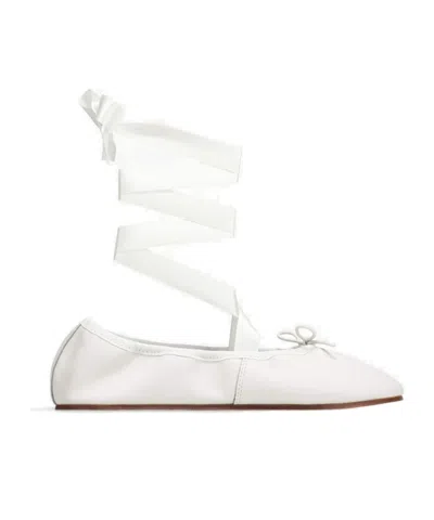 Repetto Strap Logo Ballet Shoes In White