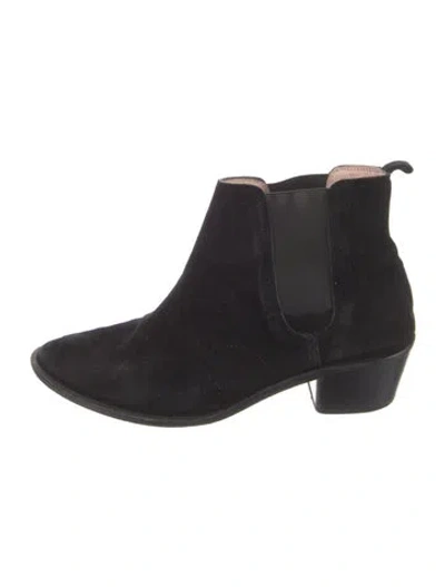 Pre-owned Repetto Suede Chelsea Boots In Black